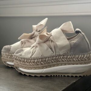 Women's Cream Espadrille Platform Shoes